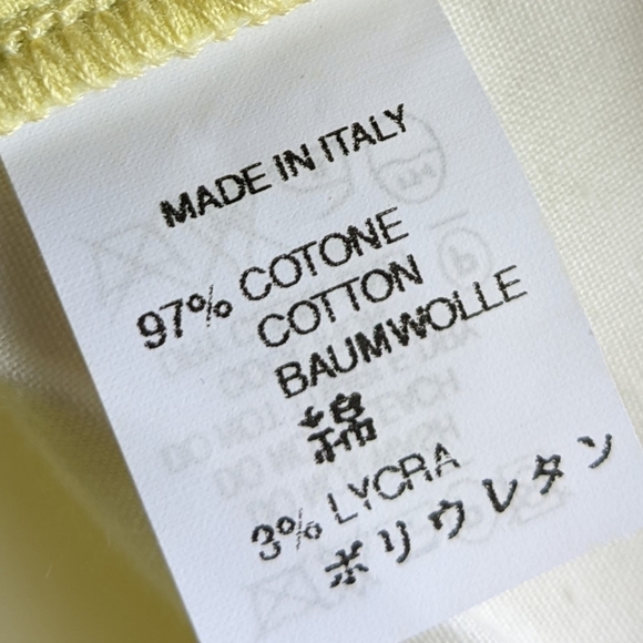 𝅺AVERARDO Bessi High Rise Yellow Pants 8 Luxury Preppy Tennis Prep Straight Leg - Picture 9 of 14